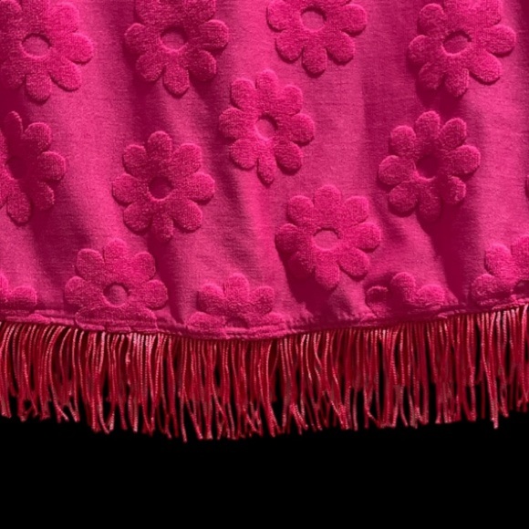 Girls XL Hot Pink Swimsuit Cover Up Skirt with Fringe - Picture 5 of 7
